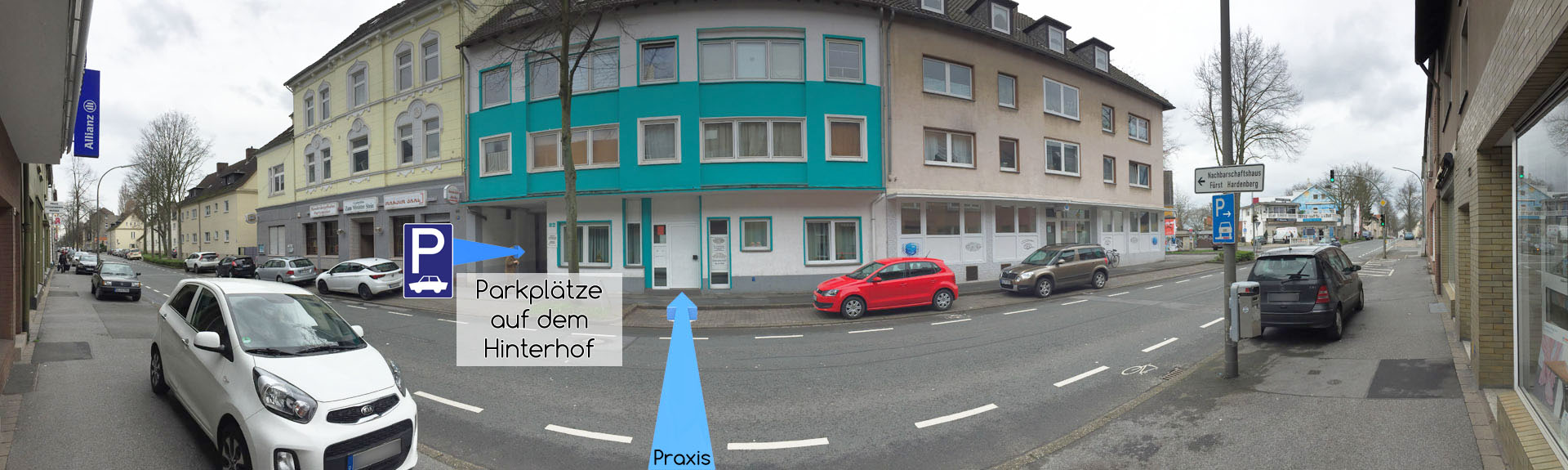 Anfahrt und Parkplätze der Praxis Erarslan